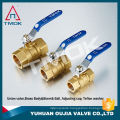 1 inch TK-207 brass ball valve with DN 25 female threaded lever handle forged cock valve with control valve in TMOK